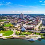 Aerial View of Downtown Montgomery, Alabama, USA Skyline
